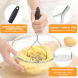 Dual Potato Masher Set – Stainless Steel Heavy-Duty Mashers with Ergonomic Handles (2-Piece)