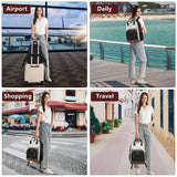 Women’s 15.6” Laptop Backpack with USB Charging Port – Large Waterproof Work & Travel Backpack with Anti-Theft Design (Beige/Black/Brown)