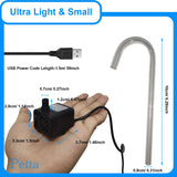 USB Portable Cat Water Fountain Pump – DIY Outdoor Pet Water Dispenser with Adjustable Flow (Black)