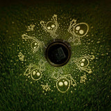 Solar Halloween Lantern – Retro Gold Copper Metal Design with Warm White Light & Auto On/Off (Waterproof Outdoor Decoration)