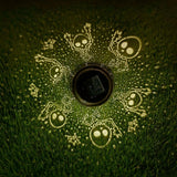 Solar Halloween Lantern – Retro Gold Copper Metal Design with Warm White Light & Auto On/Off (Waterproof Outdoor Decoration)