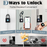 eSmartLock Bluetooth Fingerprint Padlock with App Control, USB Rechargeable Biometric Lock for Gym Locker, Luggage & Storage