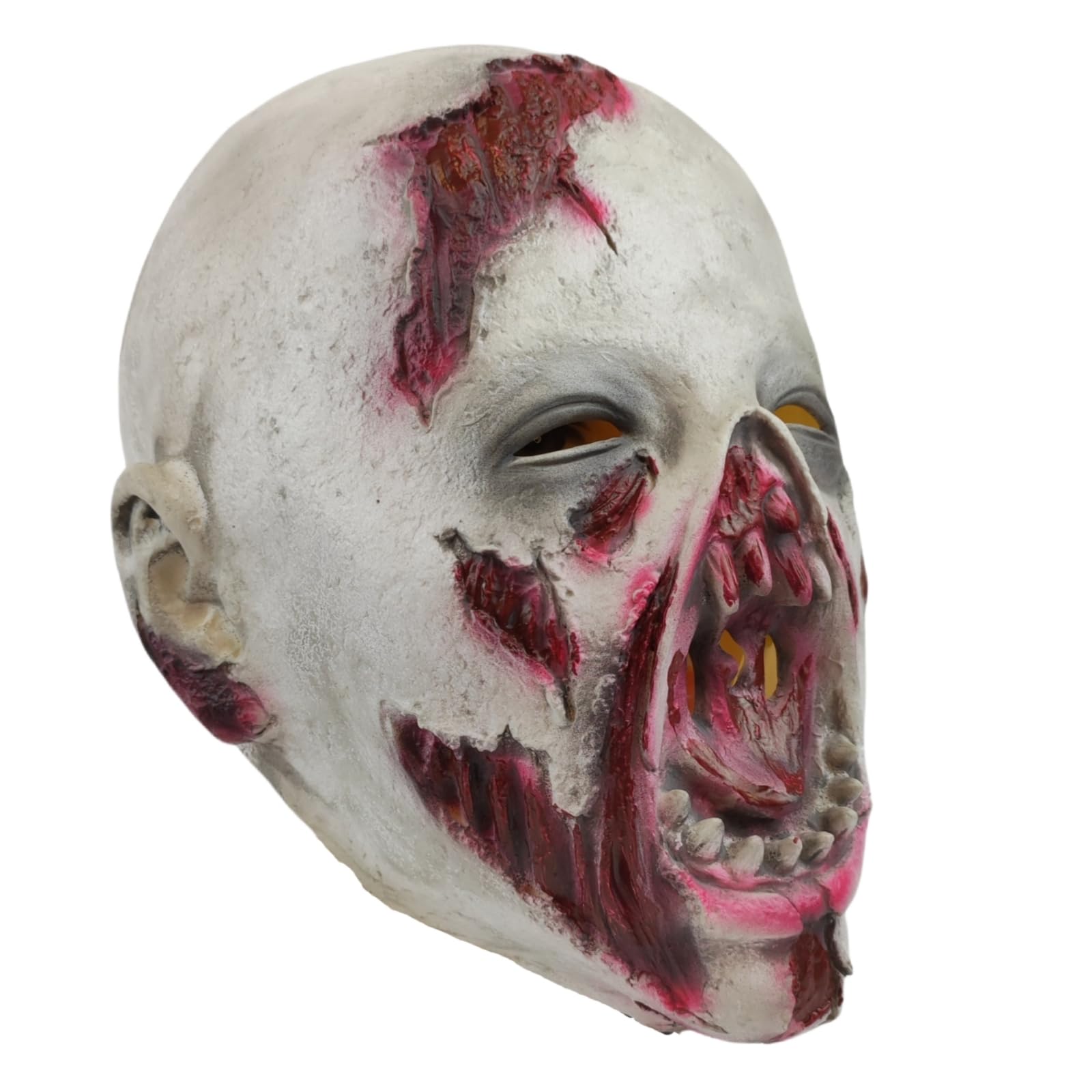 Realistic White Latex Zombie Mask – Handmade Horror Face Mask for Halloween & Cosplay 😱🩸