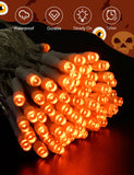 Battery Operated Halloween Lights – 30 LED 9.8ft Orange String Lights with Timer, Waterproof Indoor & Outdoor Decor
