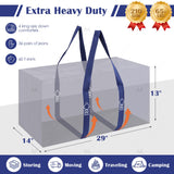 Extra Large Heavy Duty Moving Bags – Reinforced Zipper Storage & Packing Bags (Dark Blue, 6-Pack)