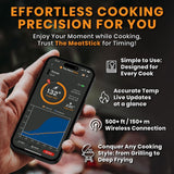 Wireless Smart Meat Thermometer with 500ft+ Range & App Control