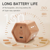 EXLLIY Wood Grain Gravity Cube Timer with Vibration Mode, Illuminated Display & USB-C Rechargeable Design