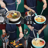 13-Piece Stainless Steel Kitchen Utensil Set with Mirror Finish & Holder – Silver