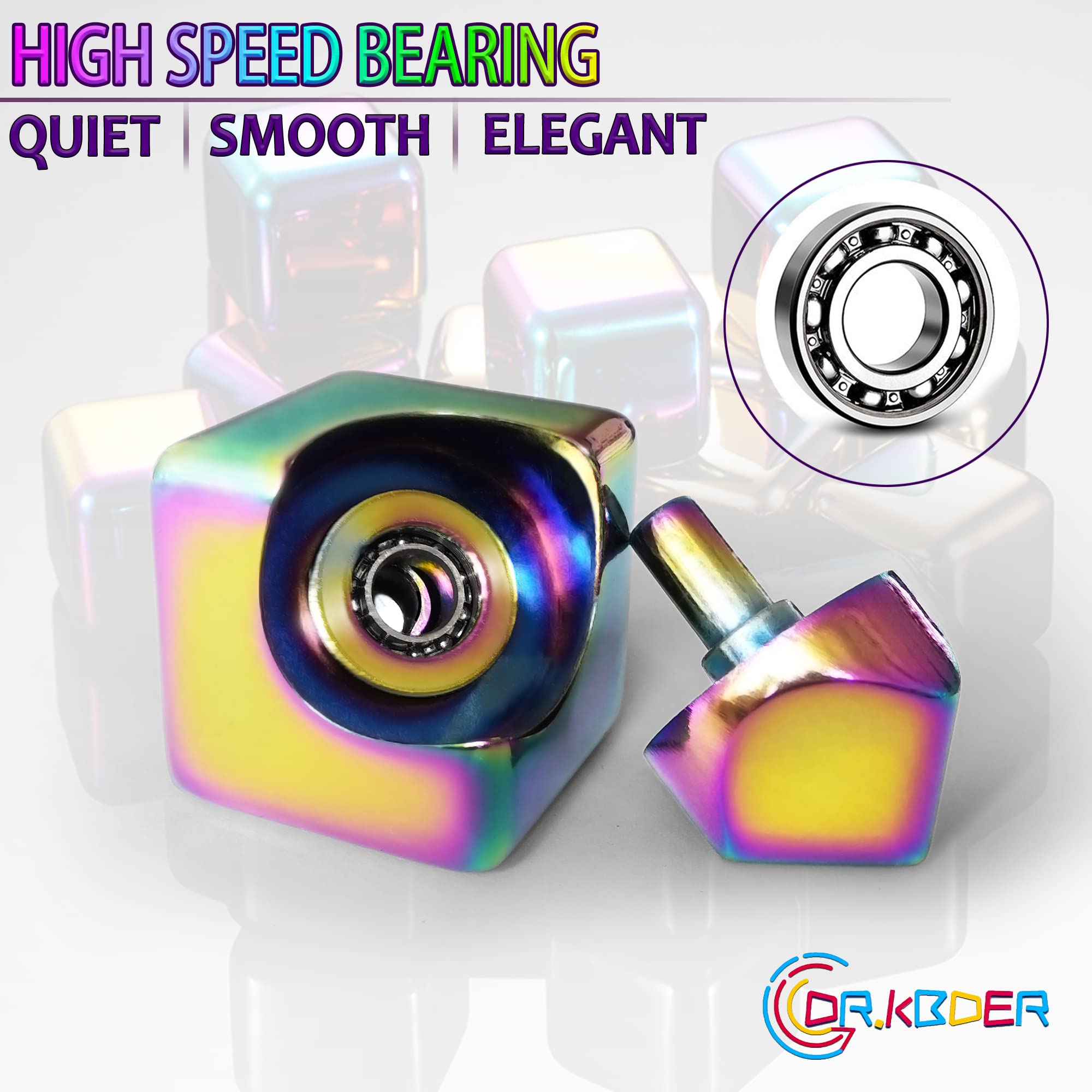 Metal Fidget Spinner Cube Stress Relief Desk Toy Silent Pocket Size ADHD Focus Gadget