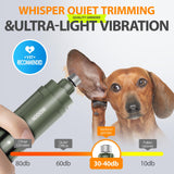 IREDOON Professional Dog Nail Grinder with LED Display & Quiet Motor – Rechargeable Pet Nail Trimmer with Adjustable Speeds (Matte Green)