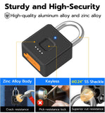 Smart Fingerprint & Passcode Padlock with App Control, USB-C Rechargeable Waterproof Security Lock for Gym, Luggage & Storage