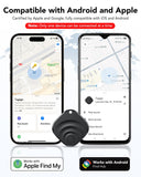 Dual-System Smart Tracker Tag 4 Pack, Apple Find My & Google Find Hub Compatible Bluetooth Tracker, Anti-Loss Item Locator with Loud Alert and Privacy Protection