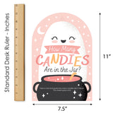 Pastel Halloween Candy Guessing Game – Pink Pumpkin Party Sign with 40 Guess Cards for Cute Halloween Events & Fall Celebrations