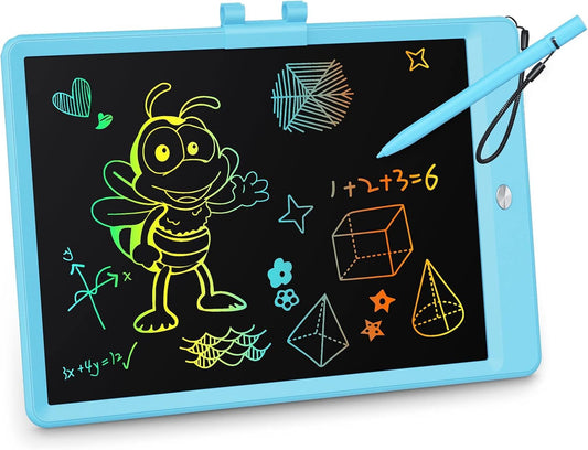 10” Colorful LCD Writing Tablet for Kids – Reusable Doodle Drawing Board (Blue)