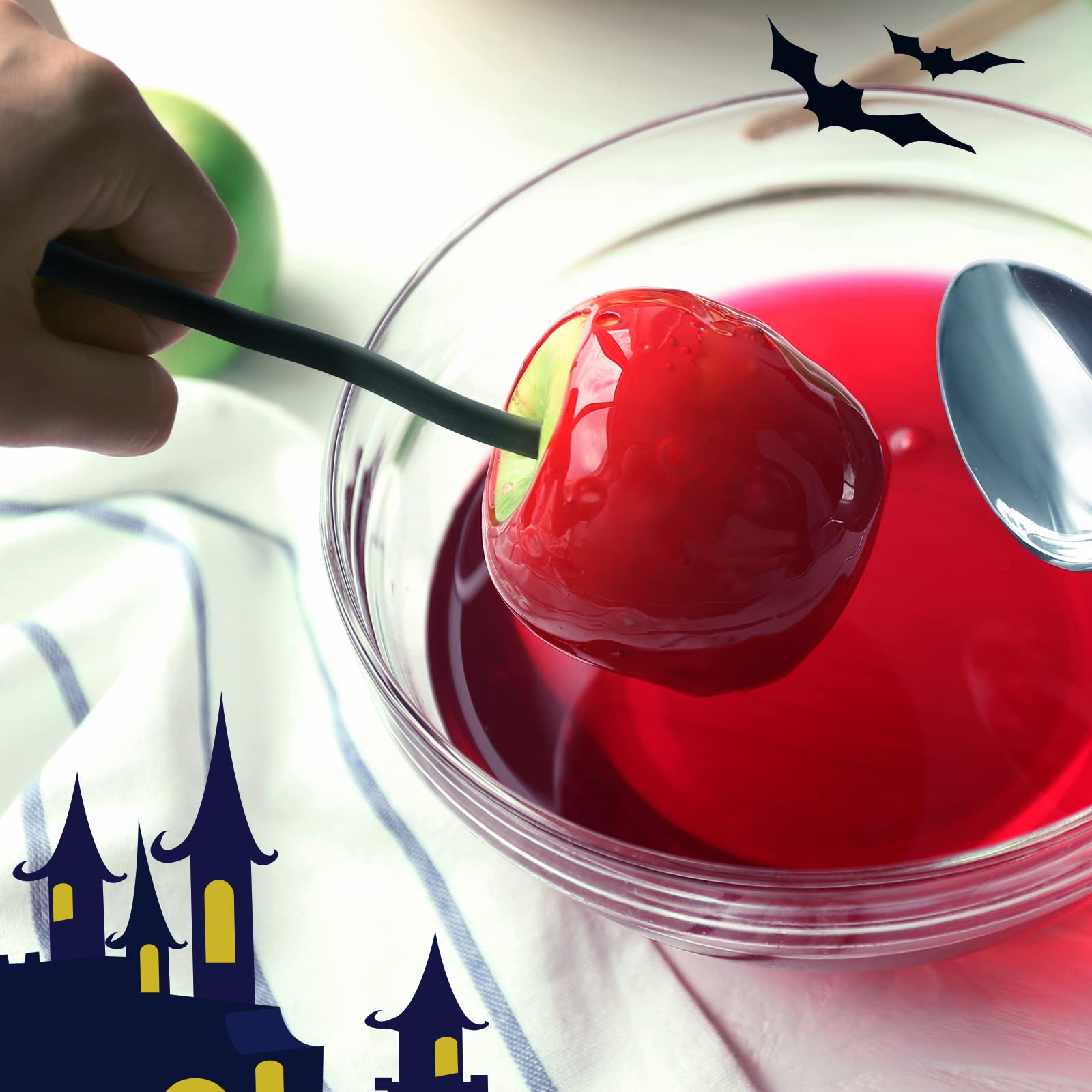 36Pcs Black Wooden Candy Apple Sticks – 6 Inch Real Branch Style Caramel Apple Skewers for Halloween, Birthday & Dessert Decoration