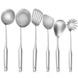 6-Piece Premium Stainless Steel Cooking Utensil Set with Ergonomic Handles – Silver