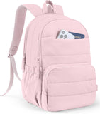Sage Green Quilted School Backpack with Laptop Sleeve