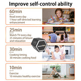 AMZOOPOO Magnetic Flip Cube Timer with Custom Countdown, Visual Display & Hands-Free Control – Black