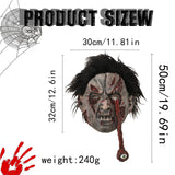 Realistic Bloody Zombie Mask – Falling Eyeball Latex Horror Mask with Hair for Adults 🧟‍♂️💀