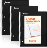 3-Pack Aesthetic College Ruled Spiral Notebooks