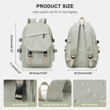 COOWOZ Lightweight College Laptop Backpack for Men & Women – Water-Resistant School & Travel Daypack (Grey Green)