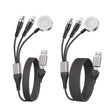 2-Pack 3-in-2 Multi Fast Charging Cables – Magnetic Apple Watch Charger with USB-A & USB-C Inputs (2ft & 6ft, Dark Grey)