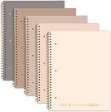 Elegant 5-Pack College Ruled Spiral Notebooks with Gold Accents and Binder-Ready Pages