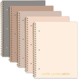 Elegant 5-Pack College Ruled Spiral Notebooks with Gold Accents and Binder-Ready Pages