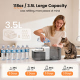 Beige Smart Wastewater Separation Pet Water Fountain 3.5L – 304 Stainless Steel & 180-Day Battery (Beige)