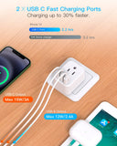 European Travel Plug Adapter with USB-C – 5 in 1 US to EU Power Adapter with Dual USB C Ports