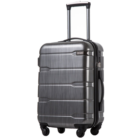 Coolife 20-Inch Lightweight Carry-On Suitcase with TSA Lock & Spinner Wheels – Charcoal