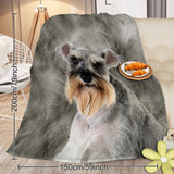 Schnauzer Flannel Blanket – Super-Soft Cozy Puppy Dog Throw for Couch, Bed & Office, 75 × 100 cm