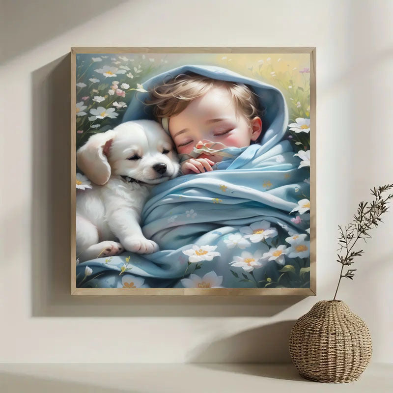5‑Piece 5DDIY Full Round Diamond Painting Kit – Water-Themed Acrylic Diamonds on Durable Polyester Cotton Canvas, Vivid Mosaic Art