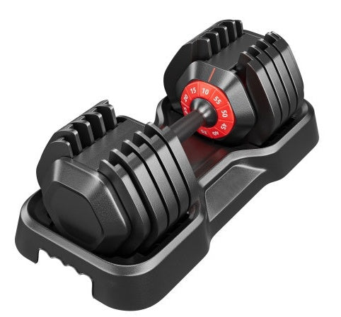 Adjustable Dumbbell Set 10-in-1 – Fast Adjust 55LB Free Weights with Turning Handle, Black Dumbbells for Men & Women Home Gym Workout