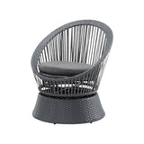 26.7" Modern Gray Wicker Lounge Chair – Round Rattan & Iron Frame, Stylish Relaxation for Living Room & Patio 🪑✨