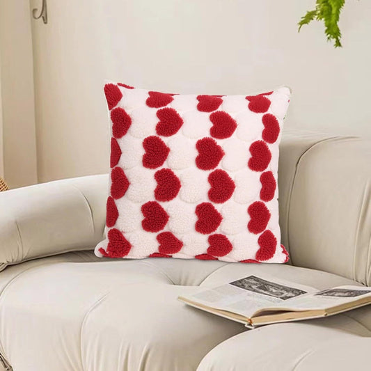 Heart Cute Valentine's Throw Pillow Covers – 18"×18" Soft Square Cushion Cases (Set of 2)