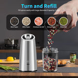 Electric Salt & Pepper Grinder Set ⚡ Adjustable Ceramic Mill – One-Handed Kitchen Seasoning Tool