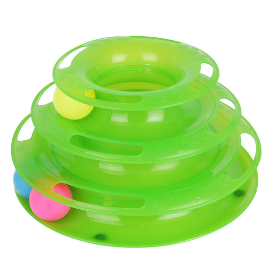 Pet Cat Crazy Ball Disk – Trilaminar Interactive Plate Toy with Rolling Balls for Indoor Cats, Fun Play & Exercise