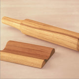 Teak Wood Belan & Stand Set – Handcrafted Rolling Pin with Matching Holder