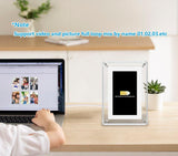 7-Inch Acrylic Auto-Rotating Digital Photo Frame – Built-In Memory, Rechargeable Battery, High-Resolution Display, Desktop Decoration