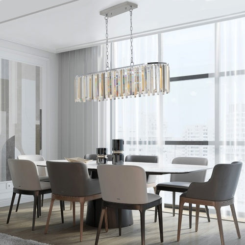 Luxury Oval Crystal Chandelier for Modern Dining & Living Spaces