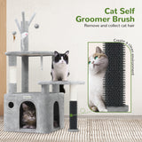 44-Inch Cat Climbing Frame – Light Gray Multi-Level Tower