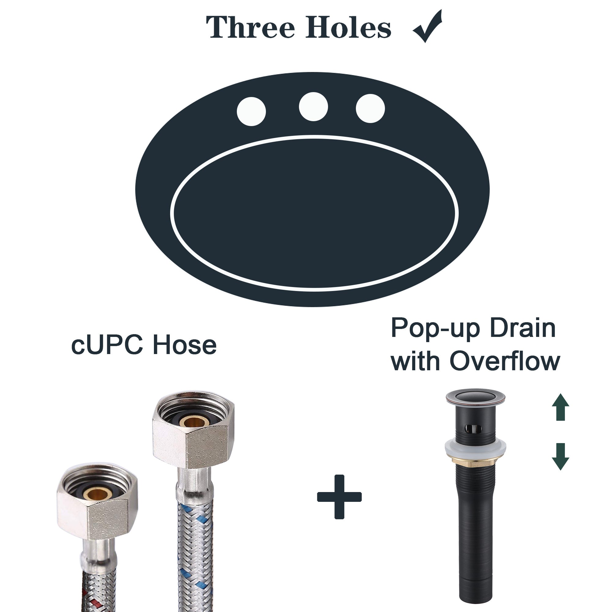 2‑Handle 4‑Inch Oil Rubbed Bronze Bathroom Faucet – Elegant Centerset Design with Pop‑Up Drain & Hoses
