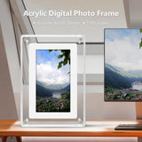 7-Inch Acrylic Auto-Rotating Digital Photo Frame – Built-In Memory, Rechargeable Battery, High-Resolution Display, Desktop Decoration
