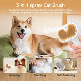Universal 3-in-1 Pet Steam Brush – Spray Hair Removal Comb with Waterless Shampoo & Ear Cleaning Towel for Dogs & Cats