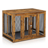 Multi-Functional Kennel – Rustic Pet Crate & Functional Side Table for Dogs, Cats, Rabbits & More
