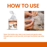 Yegbong Pet Ear Cleaning Wipes – Anti-Odor & Ear Mite Safe Cleansing Pads for Cats & Dogs