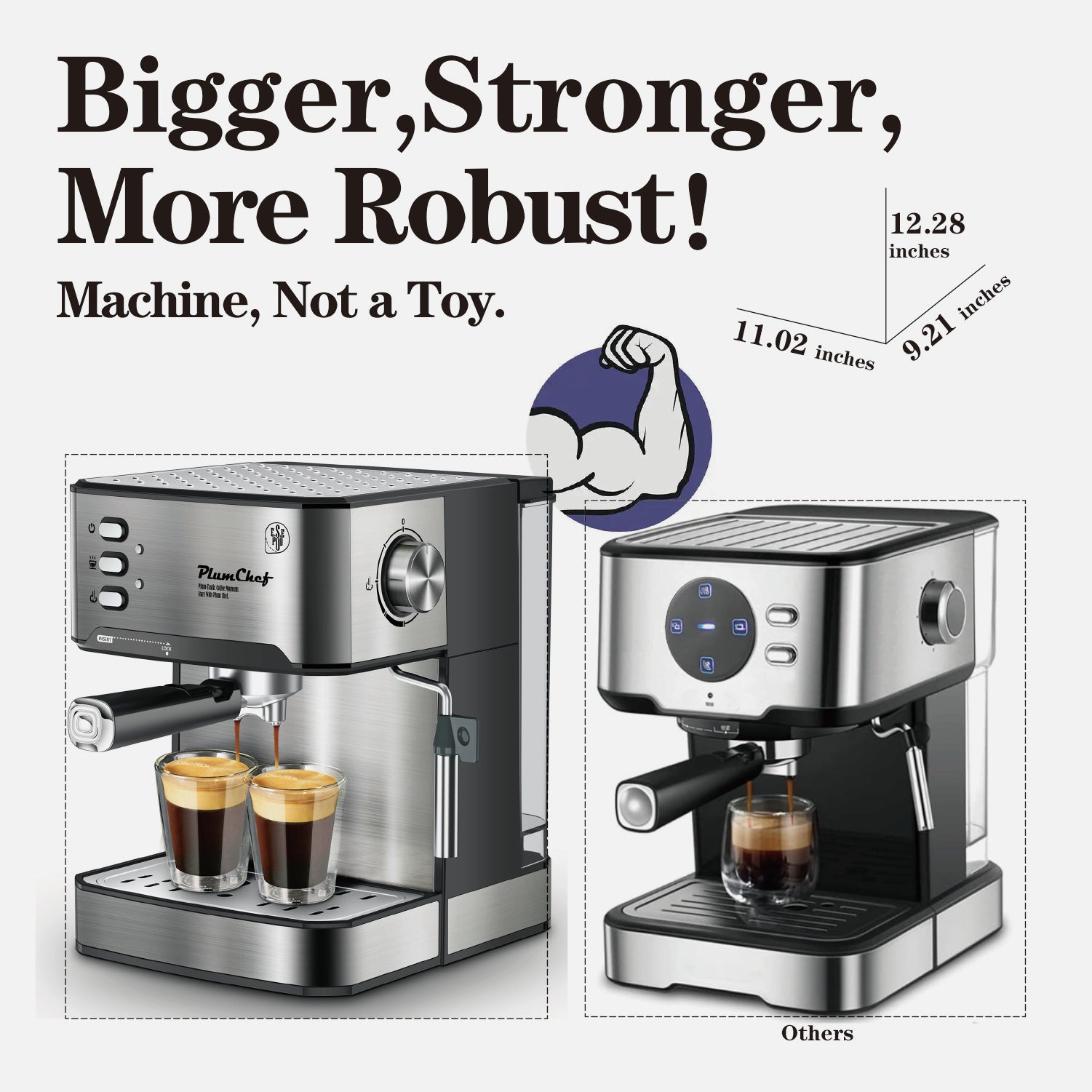 Professional 20-Bar Espresso Machine with Milk Frother & Pressure Gauge