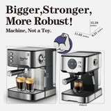Professional 20-Bar Espresso Machine with Milk Frother & Pressure Gauge
