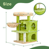 3-Inch Speaker-Shaped Double-Layer Cat House Hammock Bed – Yellow & Green Indoor Cat Furniture with Cozy Design